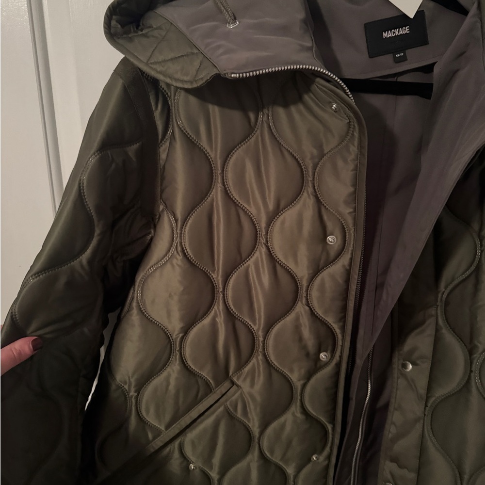 MACKAGE Maia Quilted Parka Jacket light military xs - Picture 9 of 9